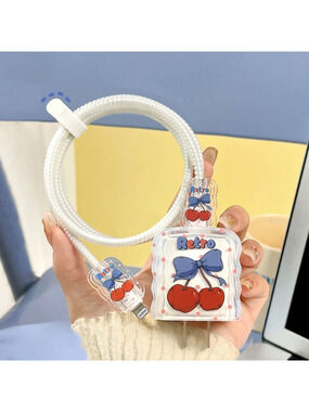 Red White Blue Cherry iPhone Charger Protector P78